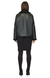 Black Nappa Shearling Jacket -Extra Small