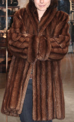 Vintage Natural Muskrat Fur Coat -L