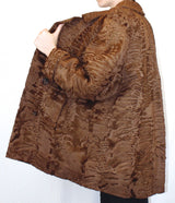 Vintage Brown Swakara Lamb Jacket -L