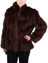 Vintage Brown Dyed Fox Fur Jacket -S/M