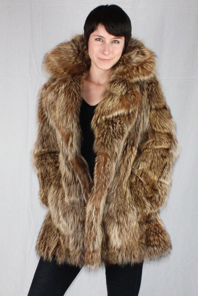 Vintage Raccoon Fur Jacket -M