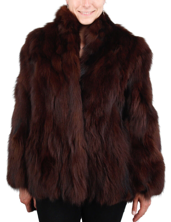 Vintage Brown Dyed Fox Fur Jacket -S/M