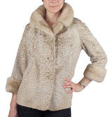 Vintage Light Broadtail Jacket w/ Tourmaline Mink Fur Collar -M