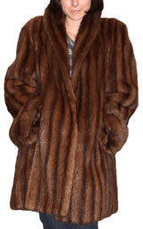 Vintage Natural Muskrat Fur Coat -L