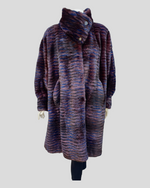 Burgundy and blue rabbit fur coat - from THE REAL FUR DEAL & DAVID APPEL FURS new and pre-owned online fur store!