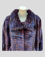 Burgundy and blue rabbit fur coat - from THE REAL FUR DEAL & DAVID APPEL FURS new and pre-owned online fur store!