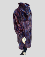 Burgundy and blue rabbit fur coat - from THE REAL FUR DEAL & DAVID APPEL FURS new and pre-owned online fur store!