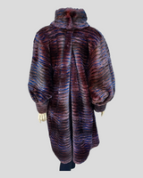 Burgundy and blue rabbit fur coat - from THE REAL FUR DEAL & DAVID APPEL FURS new and pre-owned online fur store!