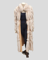 Reversible Light Ruby Dyed Hide-Out Fox Fur Coat - open