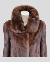 Wild-Type Mink Fur Jacket - close up on popped collar