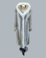 Coyote fur coat with fox fur trim - from THE REAL FUR DEAL & DAVID APPEL FURS new and pre-owned online fur store!