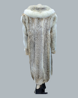Coyote fur coat with fox fur trim - from THE REAL FUR DEAL & DAVID APPEL FURS new and pre-owned online fur store!