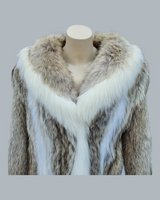 Coyote fur coat with fox fur trim - from THE REAL FUR DEAL & DAVID APPEL FURS new and pre-owned online fur store!