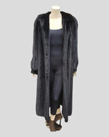 Black Dyed Mink Fur Coat - open