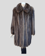 Vintage Natural Russian Sable Fur Coat, Silver Tipped -M