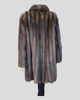 Vintage Natural Russian Sable Fur Coat, Silver Tipped -M