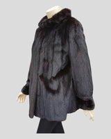 Dark Blackglama Mink Fur Jacket by Pierre Balmain - side view