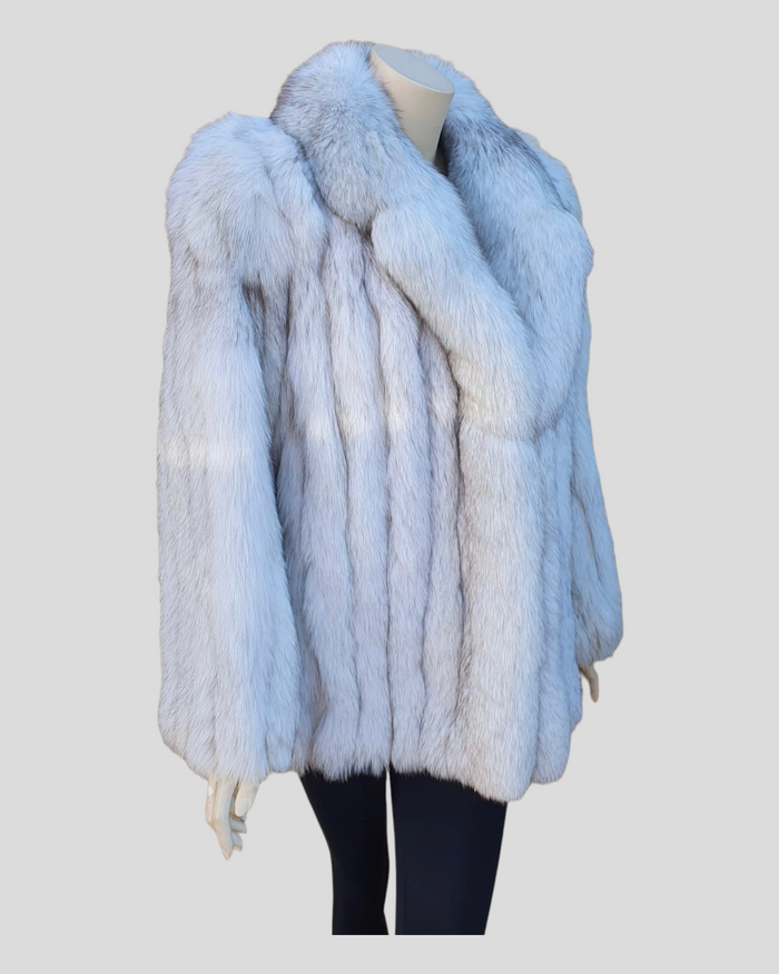 Natural blue 2025 fox fur coat