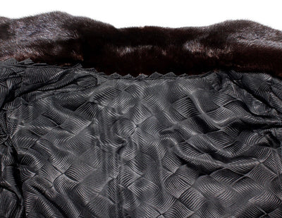 PRE-OWNED XL LONG DARK MINK FUR COAT - WITH STUNNING, DIAGONALLY WORKED FUR! - from THE REAL FUR DEAL & DAVID APPEL FURS new and pre-owned online fur store!