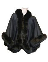 CASHMERE AND FOX FUR CAPE - from THE REAL FUR DEAL & DAVID APPEL FURS new and pre-owned online fur store!