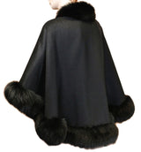CASHMERE AND FOX FUR CAPE - from THE REAL FUR DEAL & DAVID APPEL FURS new and pre-owned online fur store!