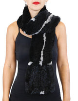 KNITTED REX RABBIT FUR SCARF - from THE REAL FUR DEAL & DAVID APPEL FURS new and pre-owned online fur store!