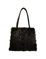 BLACK KALGAN LAMB FUR SHOPPER BAG, PURSE - from THE REAL FUR DEAL & DAVID APPEL FURS new and pre-owned online fur store!