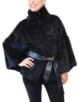 BLACK REX RABBIT FUR KIMONO JACKET - from THE REAL FUR DEAL & DAVID APPEL FURS new and pre-owned online fur store!
