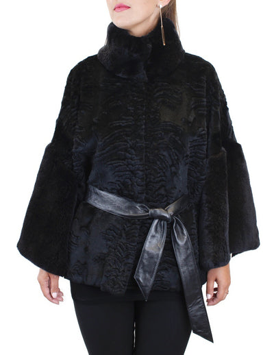 BLACK REX RABBIT FUR KIMONO JACKET - from THE REAL FUR DEAL & DAVID APPEL FURS new and pre-owned online fur store!