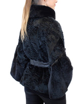 BLACK REX RABBIT FUR KIMONO JACKET - from THE REAL FUR DEAL & DAVID APPEL FURS new and pre-owned online fur store!