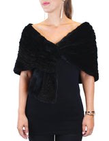 KNITTED REX RABBIT FUR STOLE - from THE REAL FUR DEAL & DAVID APPEL FURS new and pre-owned online fur store!