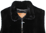 MEDIUM BLACK SHEARED BEAVER FUR VEST WITH SPARKLING CRYSTAL ZIPPER - from THE REAL FUR DEAL & DAVID APPEL FURS new and pre-owned online fur store!