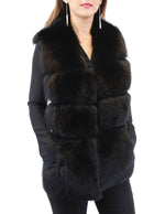 BLACK SHEARED MINK & FOX FUR CONVERTIBLE VEST, SCARF - from THE REAL FUR DEAL & DAVID APPEL FURS new and pre-owned online fur store!