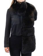 BLACK SHEARED MINK & FOX FUR CONVERTIBLE VEST, SCARF - from THE REAL FUR DEAL & DAVID APPEL FURS new and pre-owned online fur store!