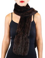 KNITTED REX RABBIT FUR SCARF - from THE REAL FUR DEAL & DAVID APPEL FURS new and pre-owned online fur store!