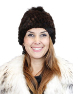 KNITTED MINK FUR & FOX FUR POM-POM BEANIE, HAT - from THE REAL FUR DEAL & DAVID APPEL FURS new and pre-owned online fur store!