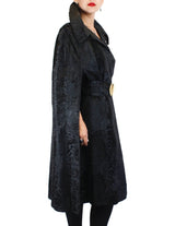 PRE-OWNED MEDIUM BLACK BROADTAIL FUR CAPE W/ BROADTAIL BELT - from THE REAL FUR DEAL & DAVID APPEL FURS new and pre-owned online fur store!