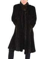 PRE-OWNED MEDIUM/LARGE BLACK GLAMA! DARK SPLIT MALE MINK FUR COAT, EXCELLENT CONDITION! - from THE REAL FUR DEAL & DAVID APPEL FURS new and pre-owned online fur store!