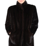 PRE-OWNED MEDIUM/LARGE BLACK GLAMA! DARK SPLIT MALE MINK FUR COAT, EXCELLENT CONDITION! - from THE REAL FUR DEAL & DAVID APPEL FURS new and pre-owned online fur store!