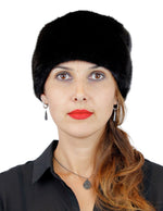 BLACK MINK FUR SLOUCH HAT W/ MINK POM-POM - from THE REAL FUR DEAL & DAVID APPEL FURS new and pre-owned online fur store!