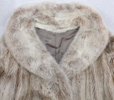 PRE-OWNED SMALL, UNIQUE BLUSH DYED MINK FUR COAT WITH MATCHING ROPE TIES! - from THE REAL FUR DEAL & DAVID APPEL FURS new and pre-owned online fur store!