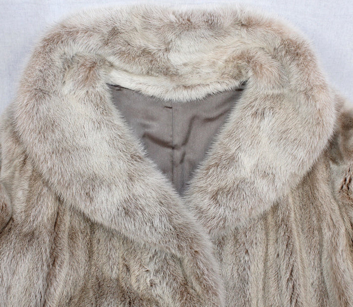 PREOWNED BLUSH DYED MINK FUR COAT W/ MATCHING ROPE TIES! – The