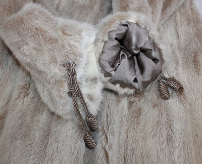 PRE-OWNED SMALL, UNIQUE BLUSH DYED MINK FUR COAT WITH MATCHING ROPE TIES! - from THE REAL FUR DEAL & DAVID APPEL FURS new and pre-owned online fur store!