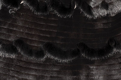 MEDIUM BLACK GROOVED SHEARED & UNSHEARED MINK FUR CAPELET, CAPE - from THE REAL FUR DEAL & DAVID APPEL FURS new and pre-owned online fur store!