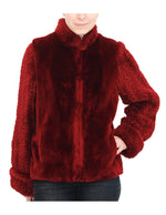 RED SHEARED BEAVER FUR JACKET/VEST - REMOVABLE KNIT BEAVER SLEEVES! - from THE REAL FUR DEAL & DAVID APPEL FURS new and pre-owned online fur store!