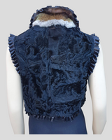 Vintage Black Patch w/ Rex/Leather Broadtail Vest -S