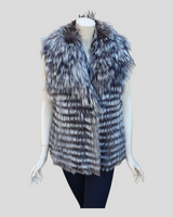 Silver Reversible Fox Fur and Mink Fur Vest