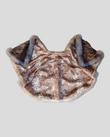 Camel Broadtail Paw Cape/Poncho w/ Crystal Fox Fur Trim - lining