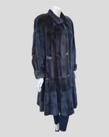 Vintage Dark Brown Sheared ⅞ Mink Fur Coat -M