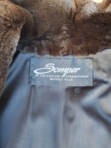 Vintage Dark Brown Sheared ⅞ Mink Fur Coat -M